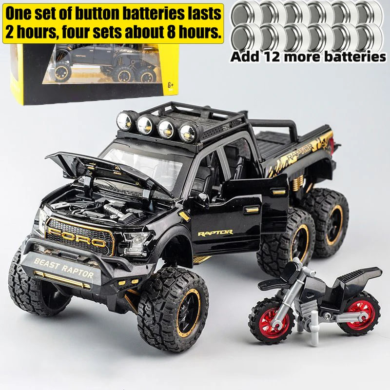 1:28 F150 Off Road Pickup Truck Alloy Diecast Model Car High Simulation Collections Home Trendy Toy Birthday Gift For Friend Boy