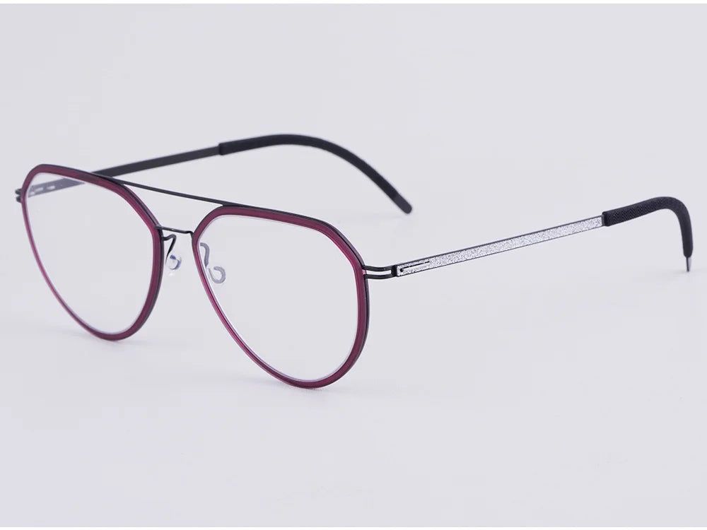 Oversized Pilot Titanium Double Bridge Eyeglasses Frame