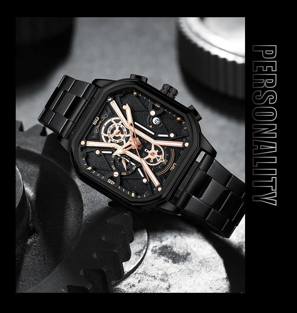 Men Watches Quartz High Quality Stainless Steel Top Brand Luxury Business Waterproof Luminous Chronograph Watch