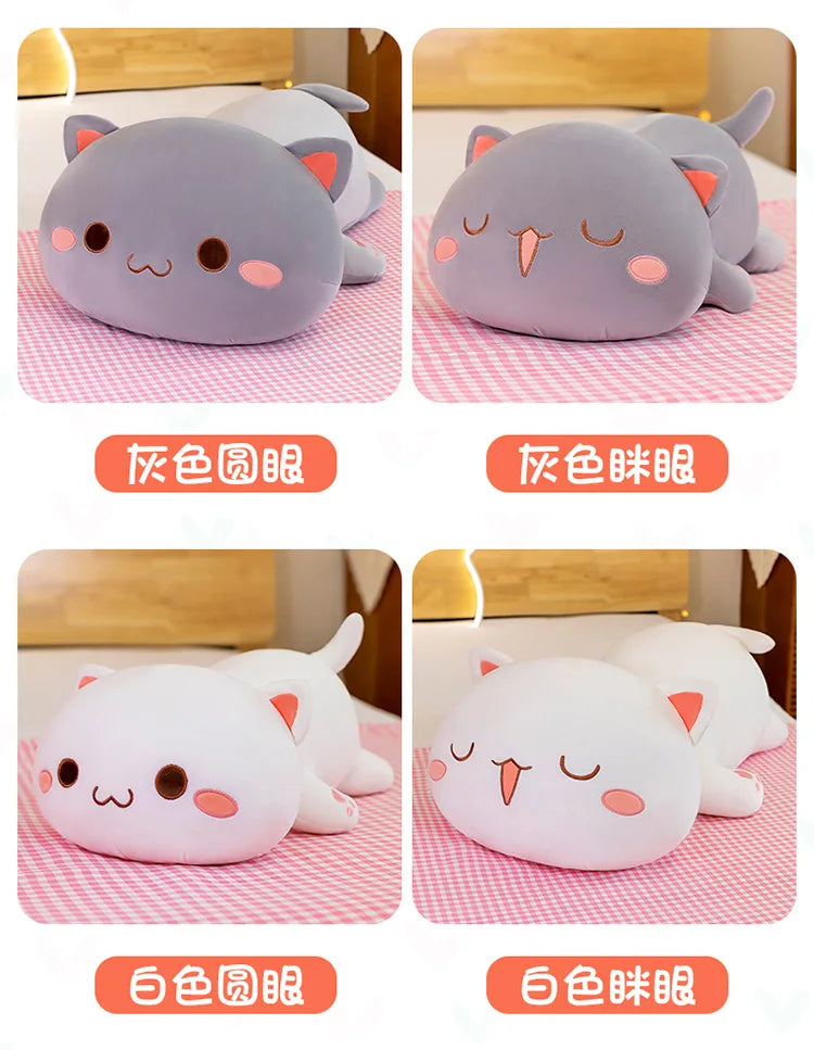 Cute Black White Cat Plush Pillow Stuffed Doll Toy