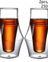 120/250/335ml Double-layer Glass Cup Hanging Ear Espresso Coffee Cup Anti-scalding Milk Brandy Wine Teacup Clear Mug Set