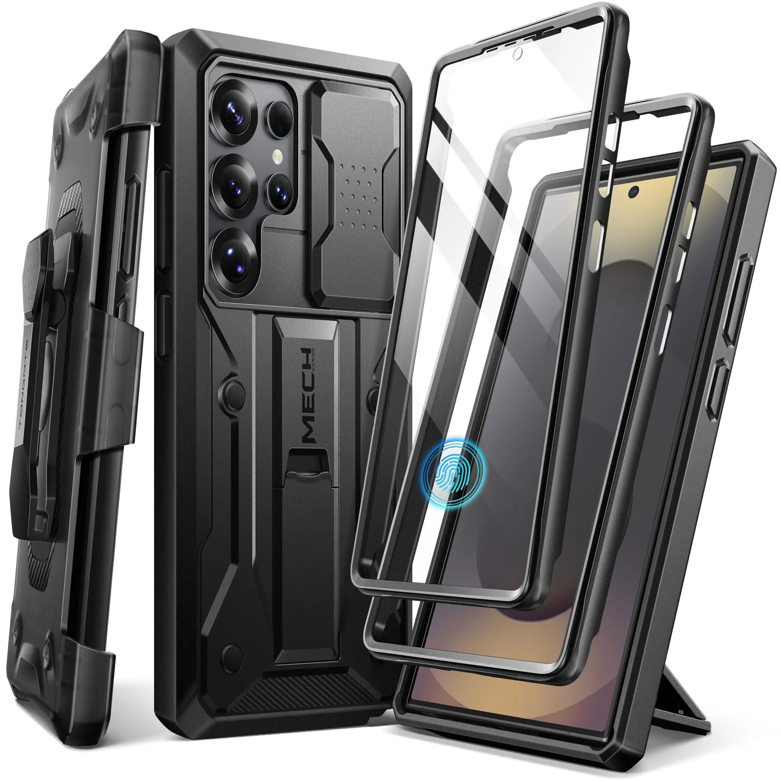 For Samsung Galaxy S25 Ultra Case Full-Body Heavy Duty Shockproof S25 Ultra Phone Case with Stand & Belt Clip Holster
