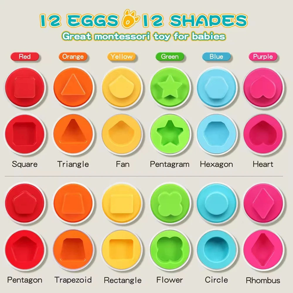 Eggs Toy 3D Puzzle Montessori Learning Education Math Toys Shape Match Smart Game For  Educational Easter Gifts