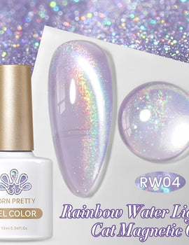 10ml Rainbow Purple Water Light Cat  Gel Nail Polish Shining Super Sliver-light Holographic Soak Off UV Gel
