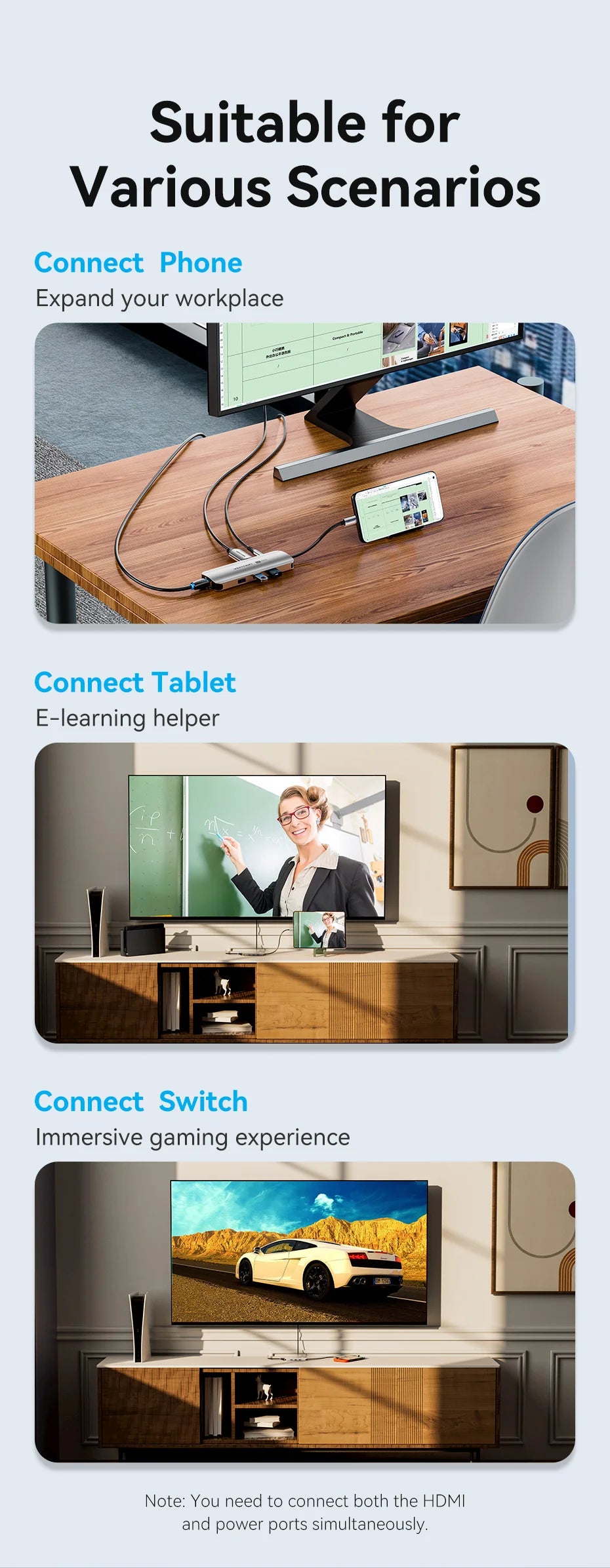 USB C HUB HDMI 4K60Hz RJ45 PD 100W USB Splitter Adapter USB 3.0 HUB For iPhone 15 Macbook Air Pro iPad Samsung Laptop PC