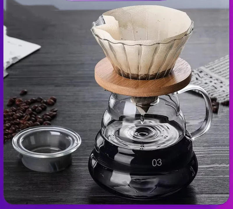 300/500/700ml Glass Coffee Pot With Filter Drip Brewing Hot Brewer Cloud Shaped Kettle Coffee Brewer Utensils Clear Teapot