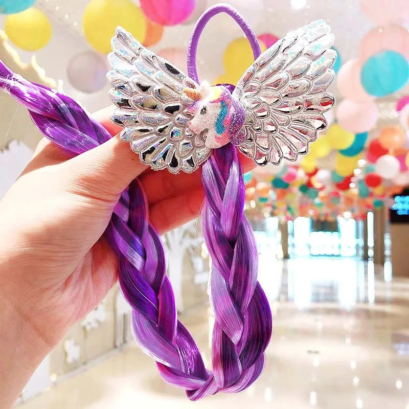 Girls Elsa Cosplay Headband Weaving Braid Tangled Snowflake Crown Headband Hair Accessories Girl Princess Bow Hair Ornament