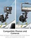 for Gopro Hero 11 10 9 Car Glass Suction Cup Holder with Adapter Screw for Smartphones for Insta360 X3 One X2 Accessories