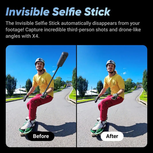 Insta360 X4 8K Waterproof 360 Action Camera with AI Stabilization and Removable Lens Guards