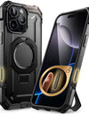 For iPhone 16 Pro Case with Camera Control Capture Button UB Grip Heavy Duty Rugged Magnetic Phone Case with Stand