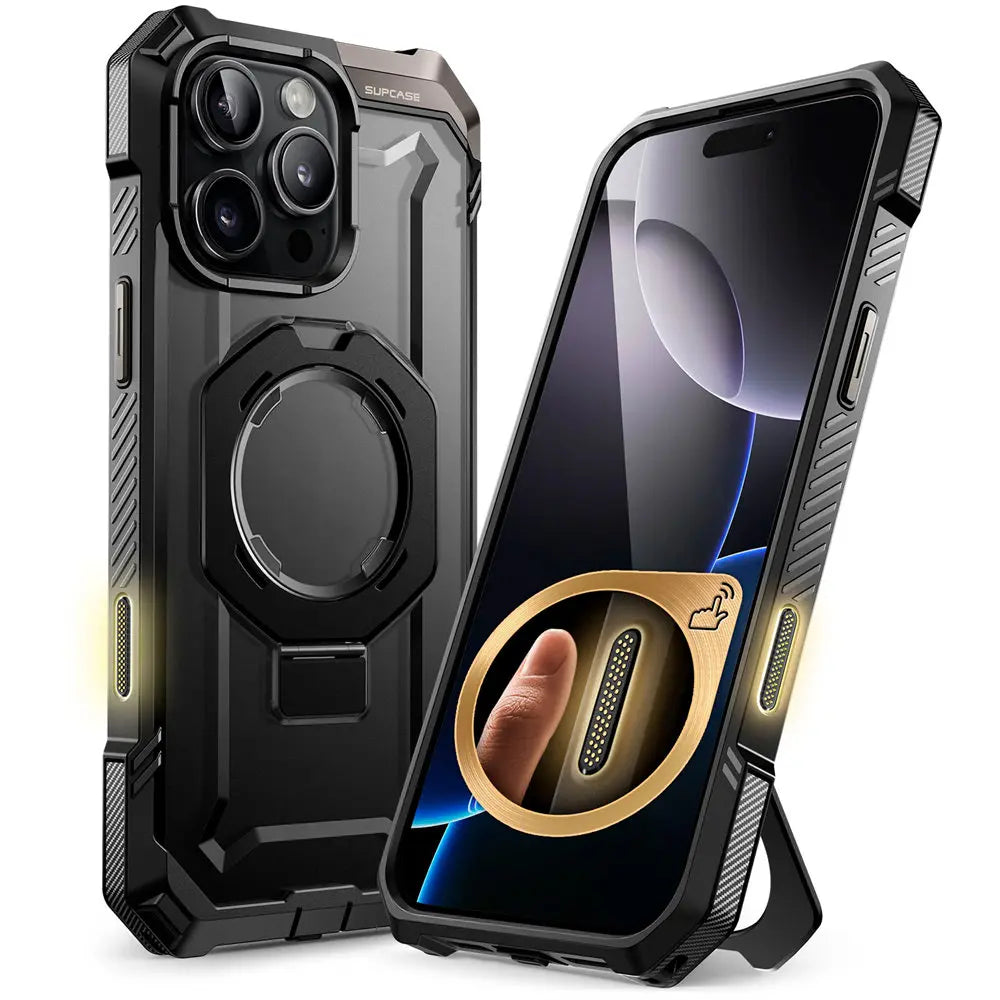 For iPhone 16 Pro Case with Camera Control Capture Button UB Grip Heavy Duty Rugged  Phone Case with Stand