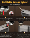 Cigar Lighter Triple Jet Flame Cigar Cutter Windproof Butane Refillable Torch Lighters 2 in 1 Multifunctional Ashtray Set