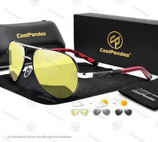 Intelligent Aviation Photochromic Polarized UV400 Day Night Driving Sunglasses for Men Women