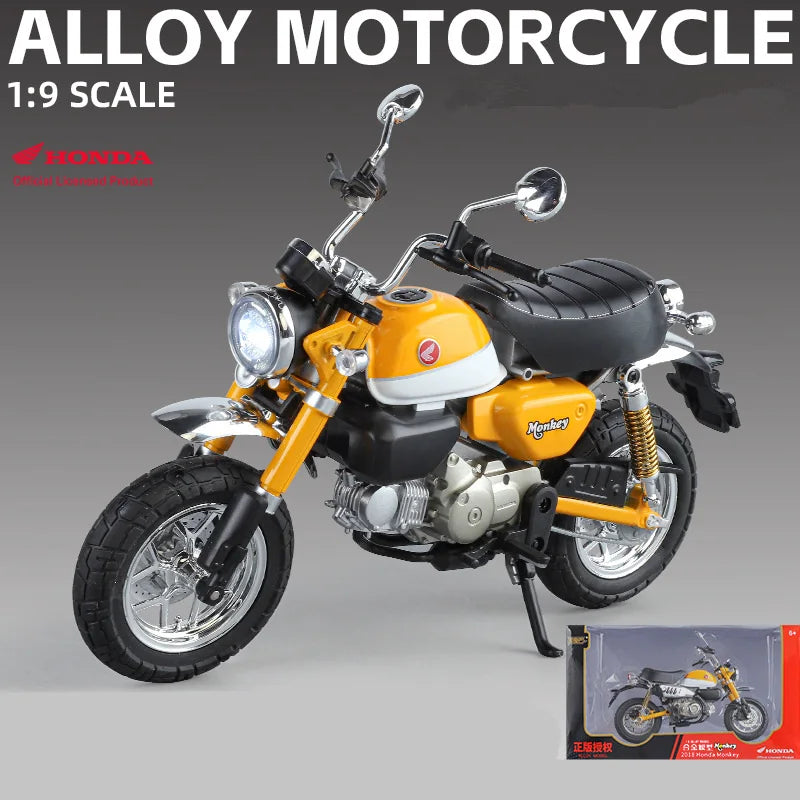 1:9 Honda Monkey 125 MINI Alloy Die Cast Motorcycle Model Toy Vehicle Collection Sound and Light Off Road Autocycle Toys Car