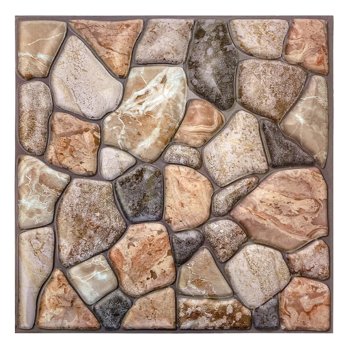 10pcs 3D Faux Stone Peel and Stick Wall Panel Self Adhesive Kitchen Tile Backsplash 3D Wall Sticker Tile Sticker 30cm x 30 cm