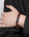 Bracelet Metal Stainless Steel Wood Strap Jewelry