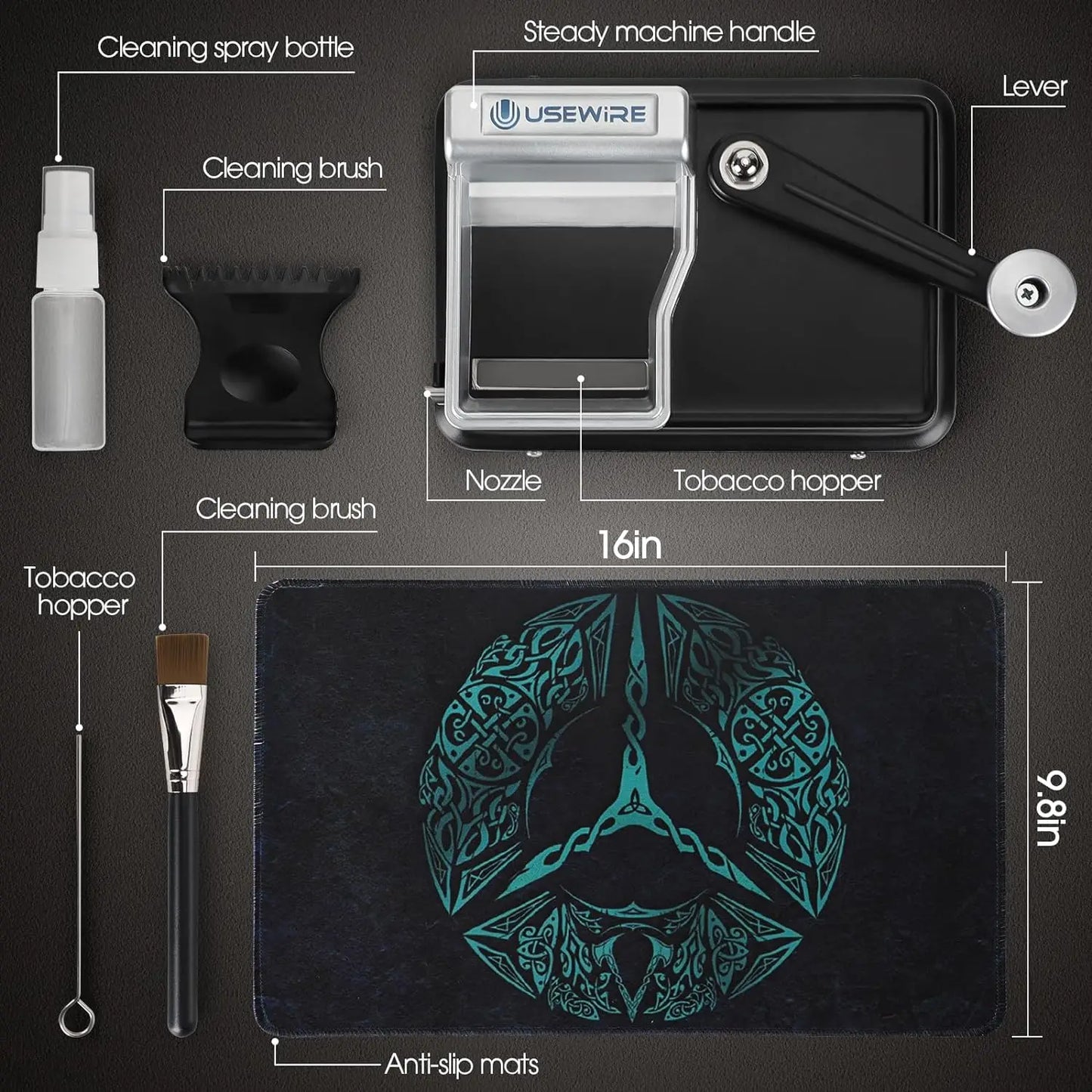 Portable Home Manual Tobacco Rolling Machine,Suitable for 0.31 Inch/8mm Diameter Pipes and Most Cigarette Tubes