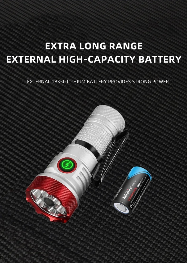 7 LED Rechargeable Multi Colour Mini Flashlight