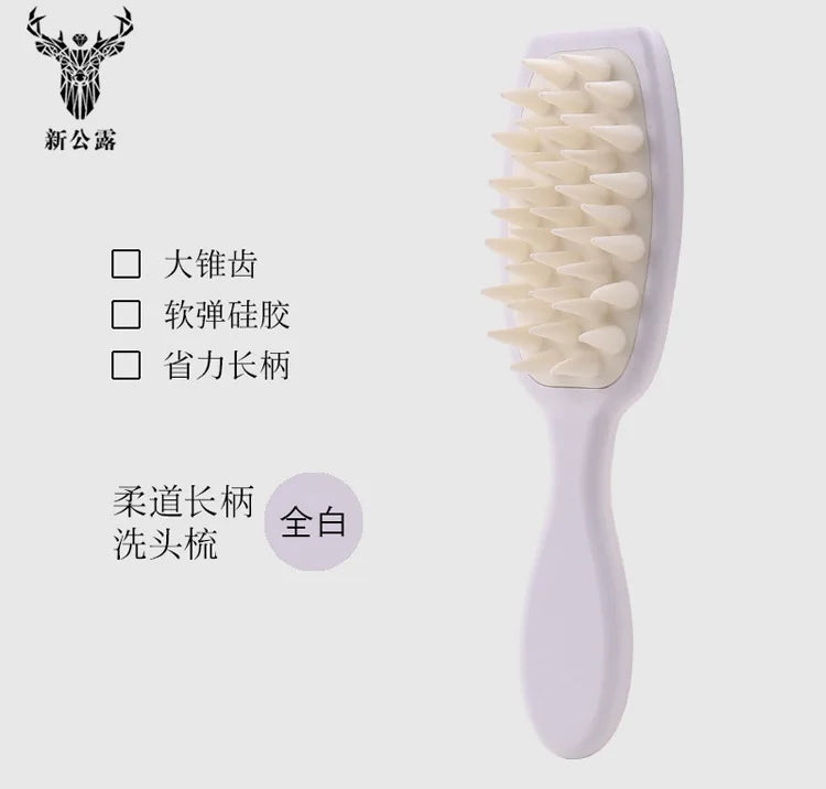 Silicone Shampoo Brush Head Scalp Massage Comb Clean The Scalp Thoroughly Body Massage Brush Bath Brush Salon Hairdressing Tool