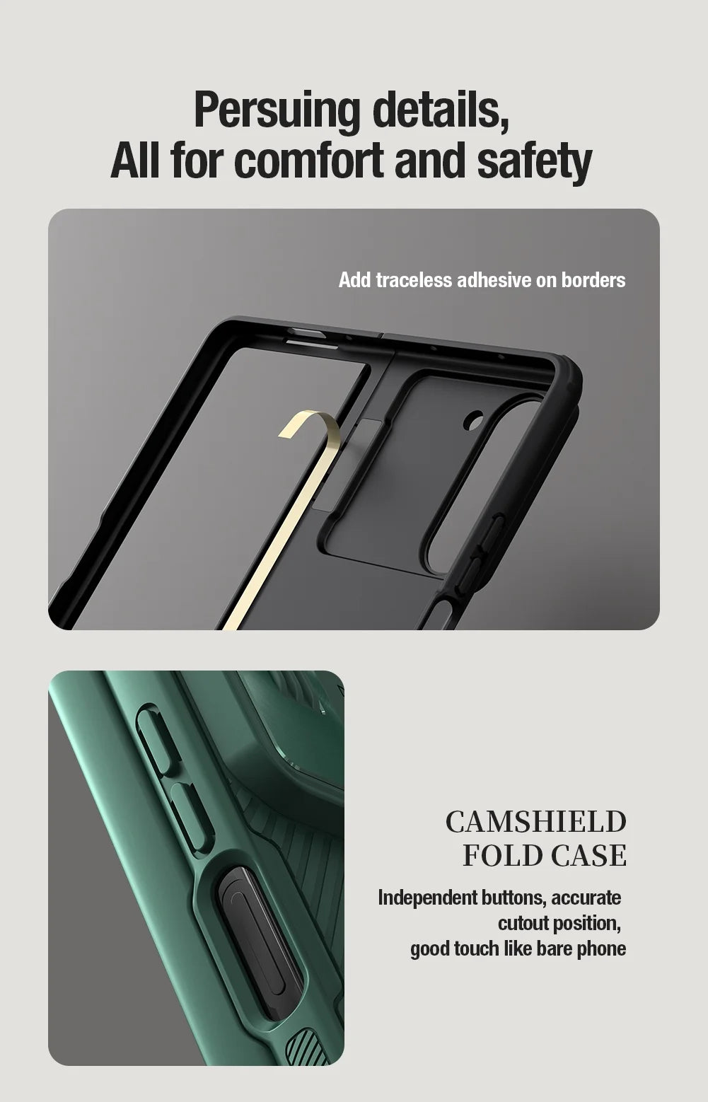 Cam Shield Fold Case For Samsung Galaxy Z Fold5 Case Camera Slider Protection luxury TPU + PC Shockproof Back Cover