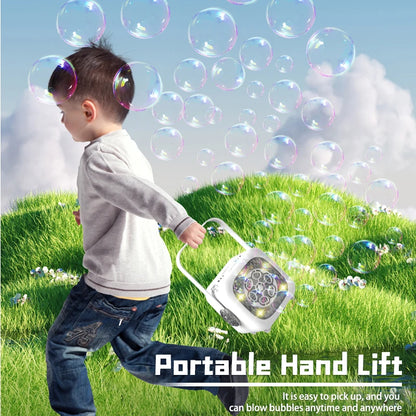 Children's 6-hole bubble machine continuously produces bubbles, electric party gifts (excluding bubble liquid and batteries) toy