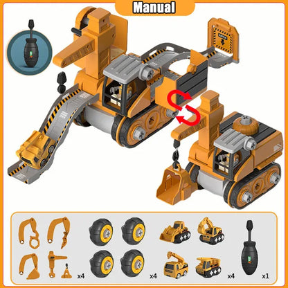 Screw Toy Nut Disassembly Deformed Blocks Engineer Truck Excavator Building Education Construction Set Kids Plastic Boy Toy Gift