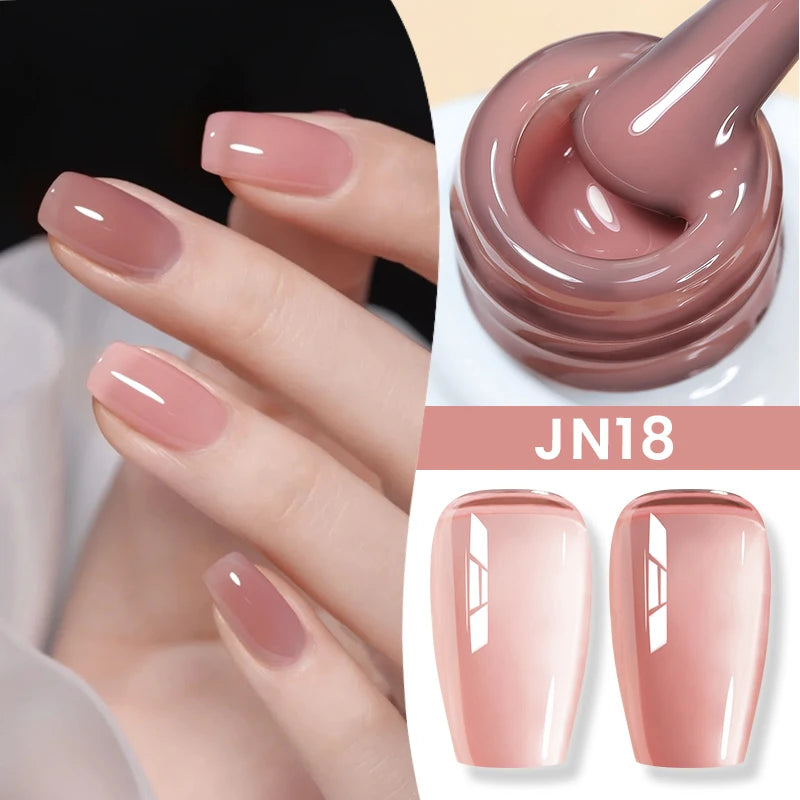 10ml Jelly Nude Gel Nail Polish Autumn Amber Semi Transparent Manicure Soak off UV LED Nails Gel Varnish