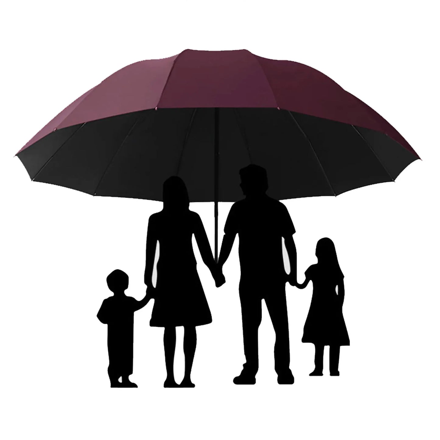 Large 12 Bone Windproof Folding Umbrella Waterproof Strong Frame Portable Travel Rain Umbrella