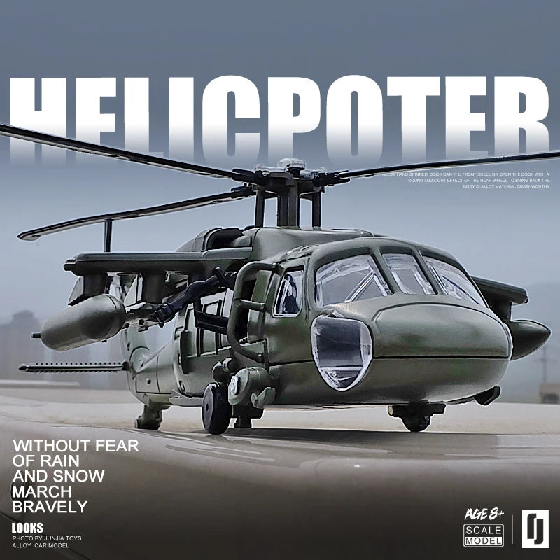 Black Hawk Utility Armed Transport Helicopter Diecast Alloy Display Model