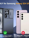 for Samsung Galaxy S24 S23 Ultra Case with Camera Cover Screen Protector Silky Touch Military Drop Protection Phone Case