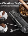 Cigar Lighter, Windproof Refillable Butane Lighter, Multifunction Cigar Accessories with Holder, Cigar Draw Enhancer and Punch