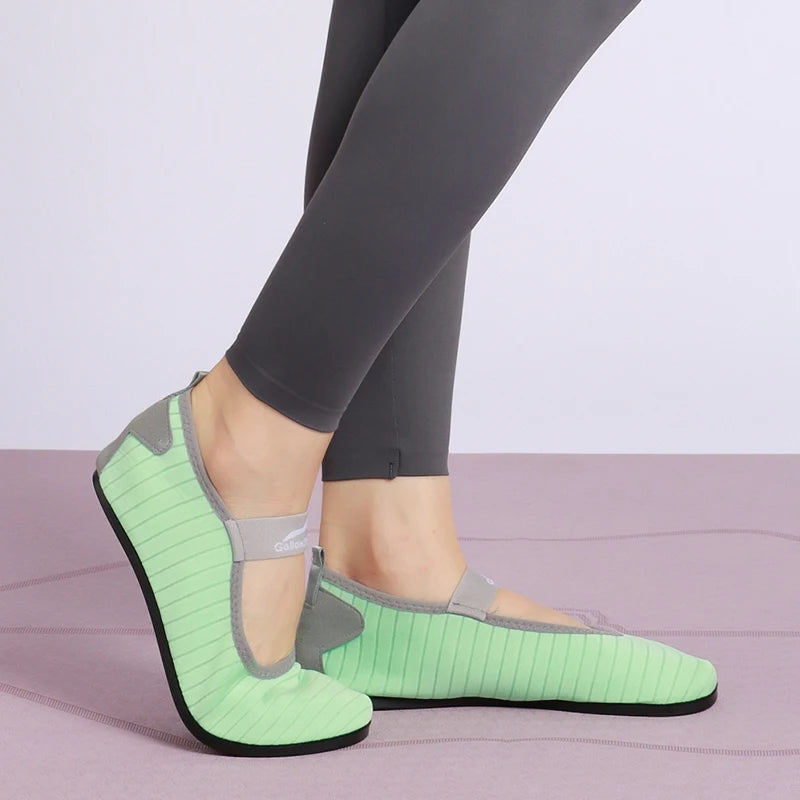 Indoor Fitness Non-slip Soft-soled Yoga Shoes Women's Rope Jumping Mute Stretching Pilates Training Shoes