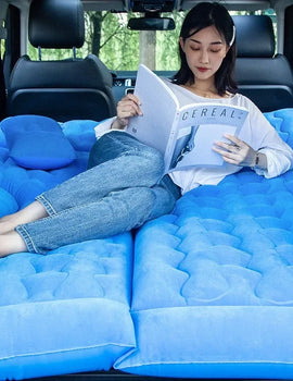 Portable Dual-Use Inflatable Bed For Car Travel Off-Road SUV Rear Seat Flocking Multi-Functional Comfortable Mattress