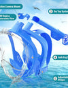Kids Full Face Snorkel Mask Diving Mask With Detachable Camera Mount Wide View Anti-Fog Anti-Leak Snorkeling Swimming for Child