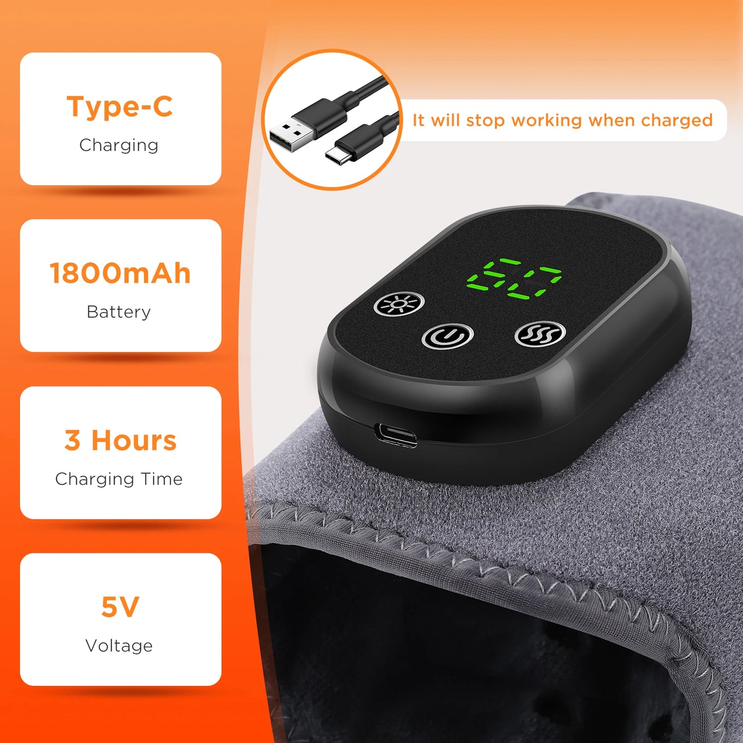 Electric Ankle Brace with Adjustable Hot Compress Vibration Massage Ankle Guard Band Carpal Tunnel Foot Protection Support Tool
