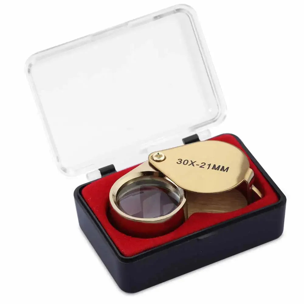 10X 20X 30X Triplet Jewelry Loupe Pocket Magnifier Glass