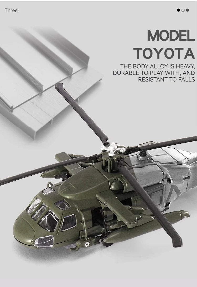 Black Hawk Helicopter Alloy Model with Sound & Light