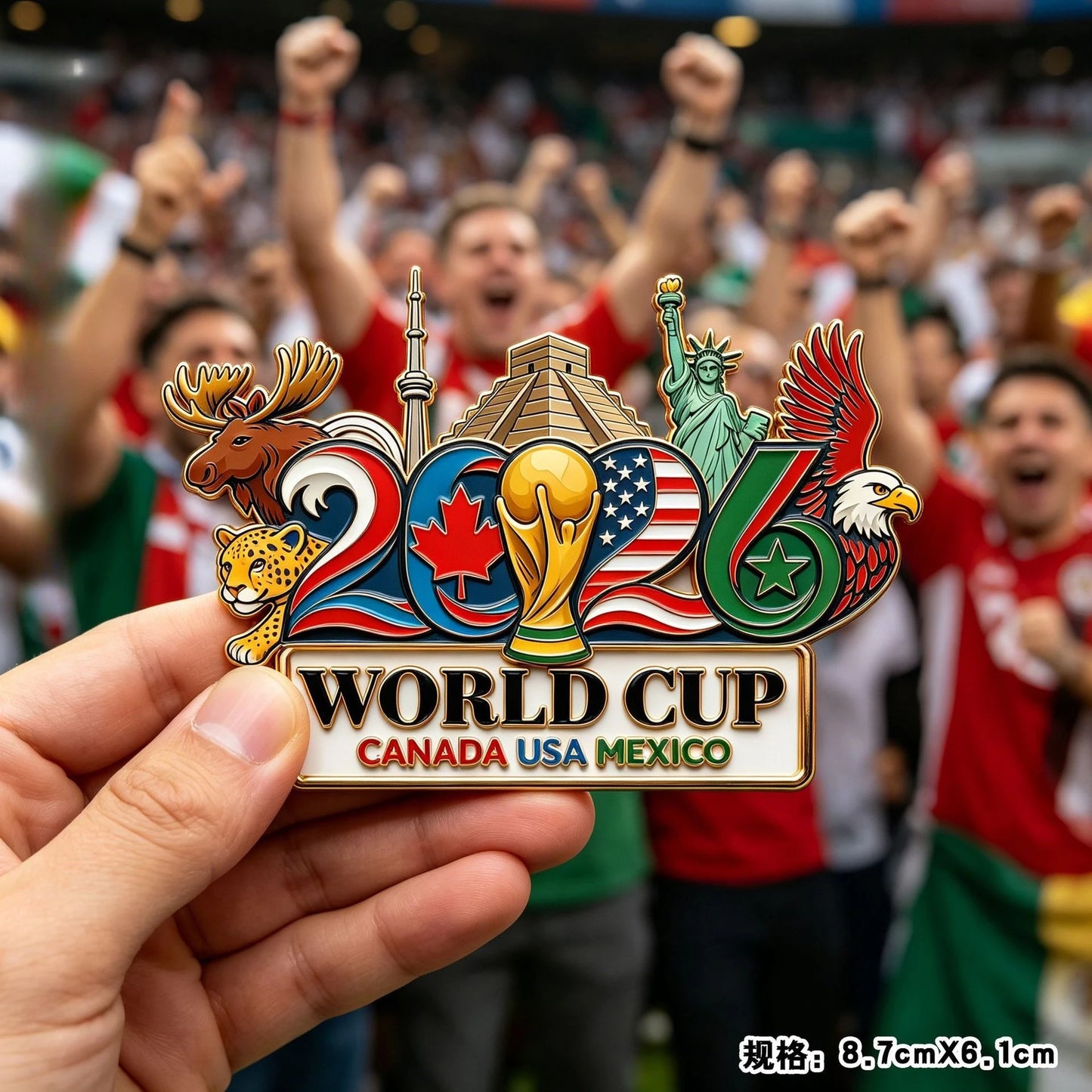 2026 Football Metal Fridge Magnet Soccer Fan Souvenir Home Decor
