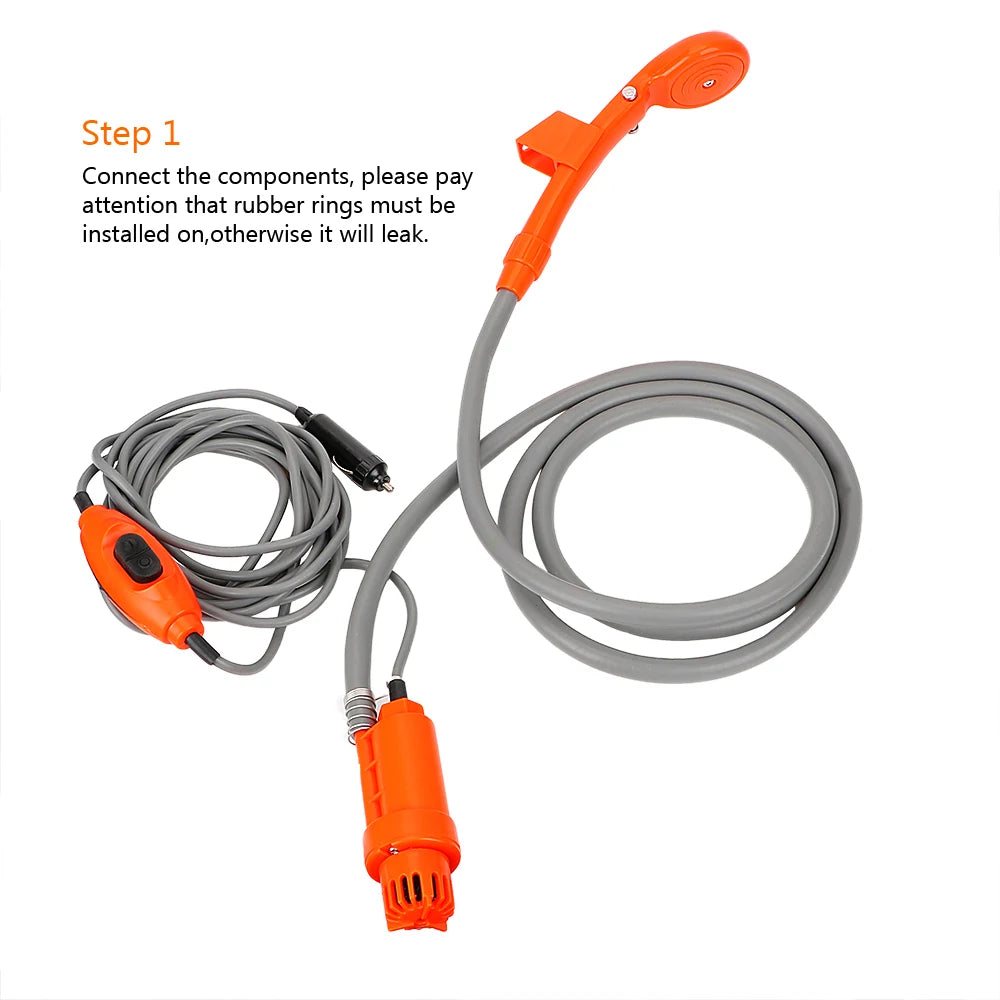 Portable 12V Caravan Camping Shower Pump Kit