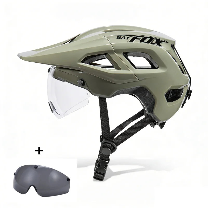 Cycling Helmet With Magnetic Lens And Removable Lining