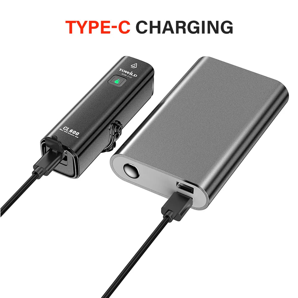 CL600S Bike Light Front Lamp 600 lumens USB Rechargeable LED 2600mAh Bicycle Light IPX6 Waterproof MTB Bicycle headlights