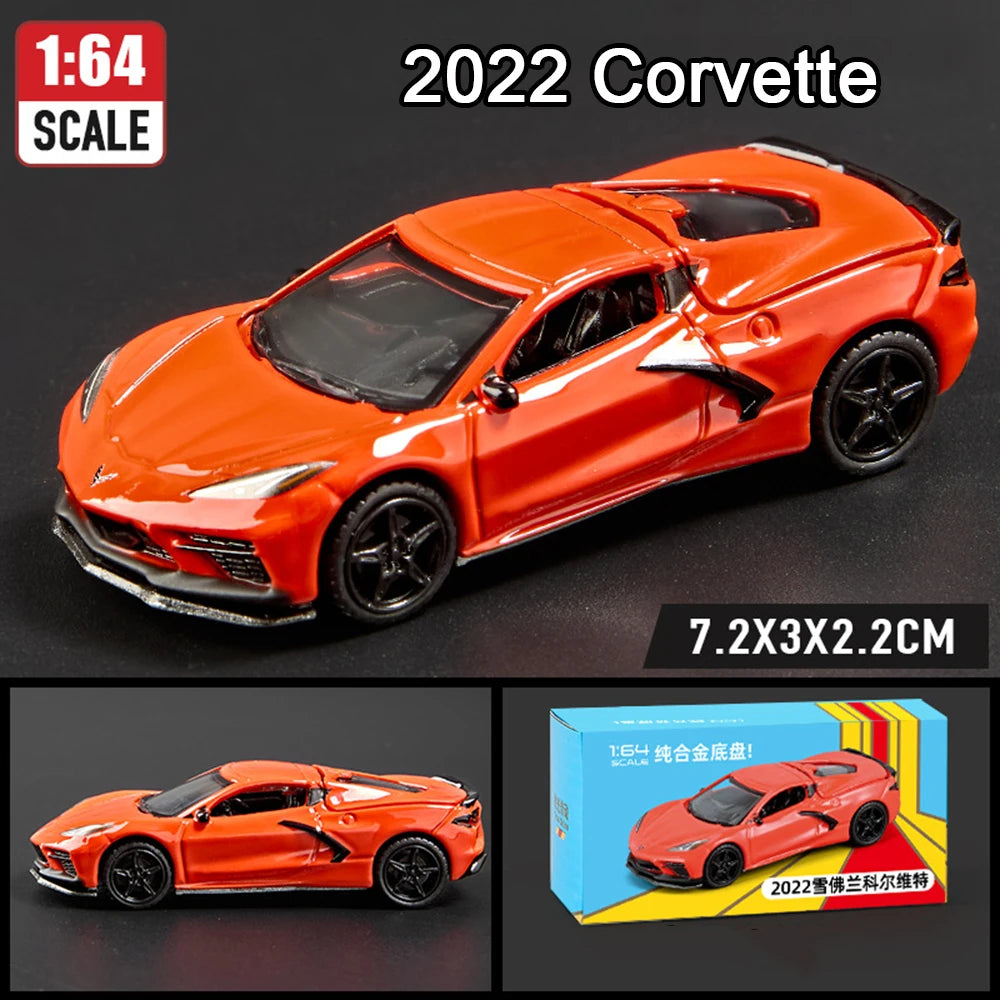 1:64 Scale JDM Corvette GT500 Firebird Daytona Stardust Alloy Diecast Models Toys Series Miniature Cars for 's Toy Gifts