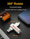 KODAK 1tb Portable SSD USB3.2 Type-C 512GB External Hard Disk 256GB 128GB X203 Mobile Solid State Drive for Desktop/Laptop/PS5