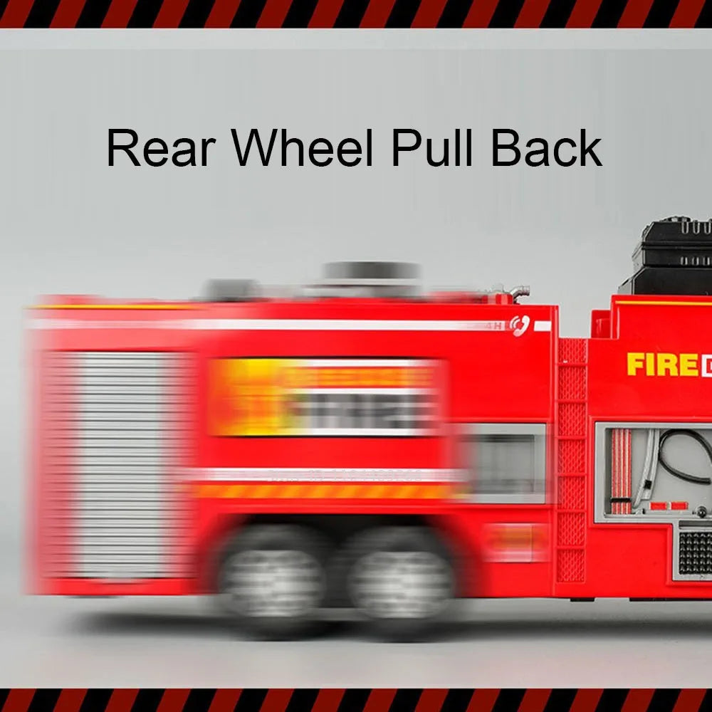 1:32 Ladder Truck Water Tanker Military Missile Rocket Launcher Trucks Model Toy Car Metal Diecast Sound Light Models Boys Gifts