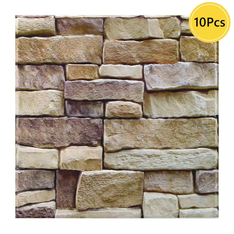 10pcs 3D Faux Stone Peel and Stick Wall Panel Self Adhesive Kitchen Tile Backsplash 3D Wall Sticker Tile Sticker 30cm x 30 cm