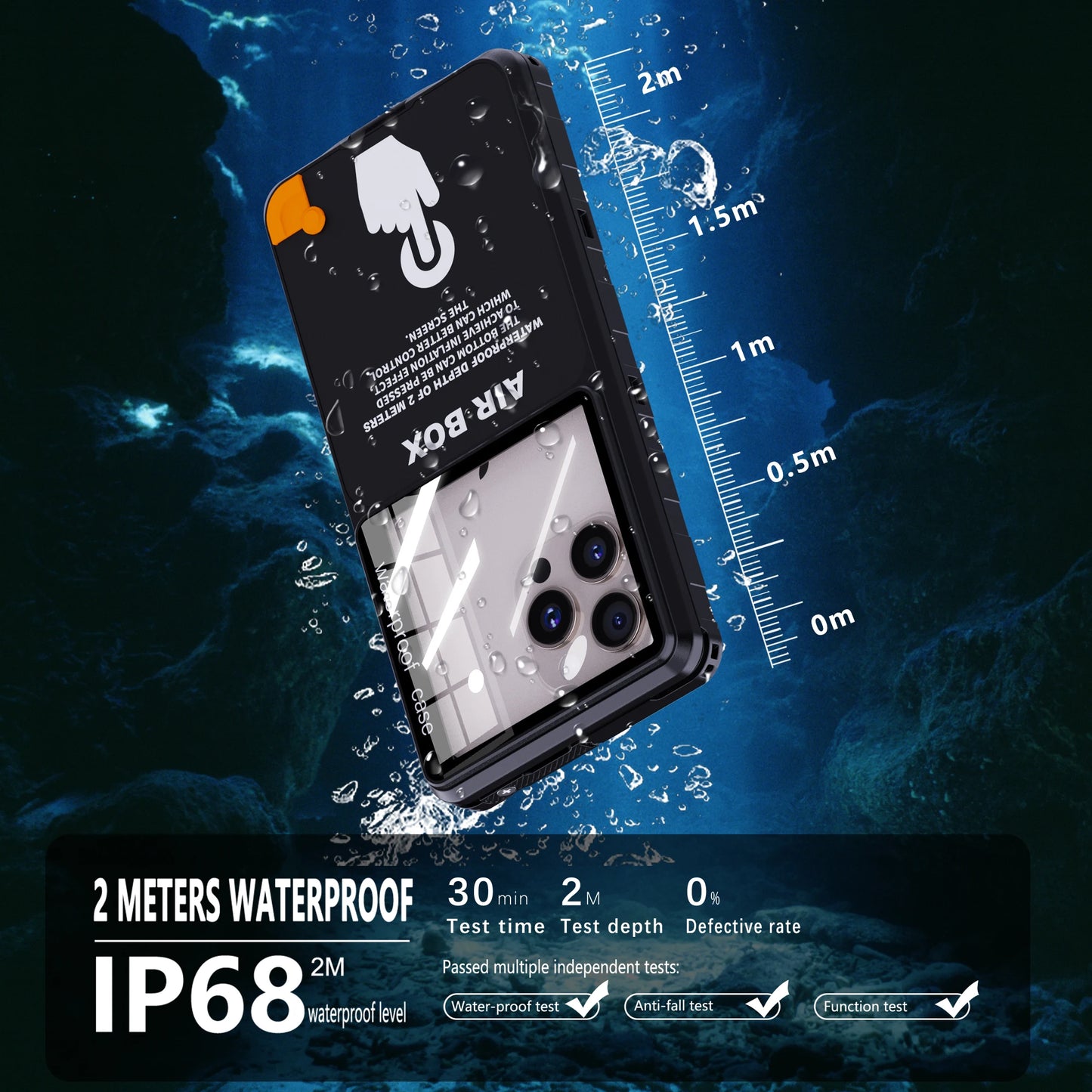 Waterproof Phone Case for 6.9' Devices Transparent Universal Touch Screen Underwater Dust And Drop Protection IP68 New