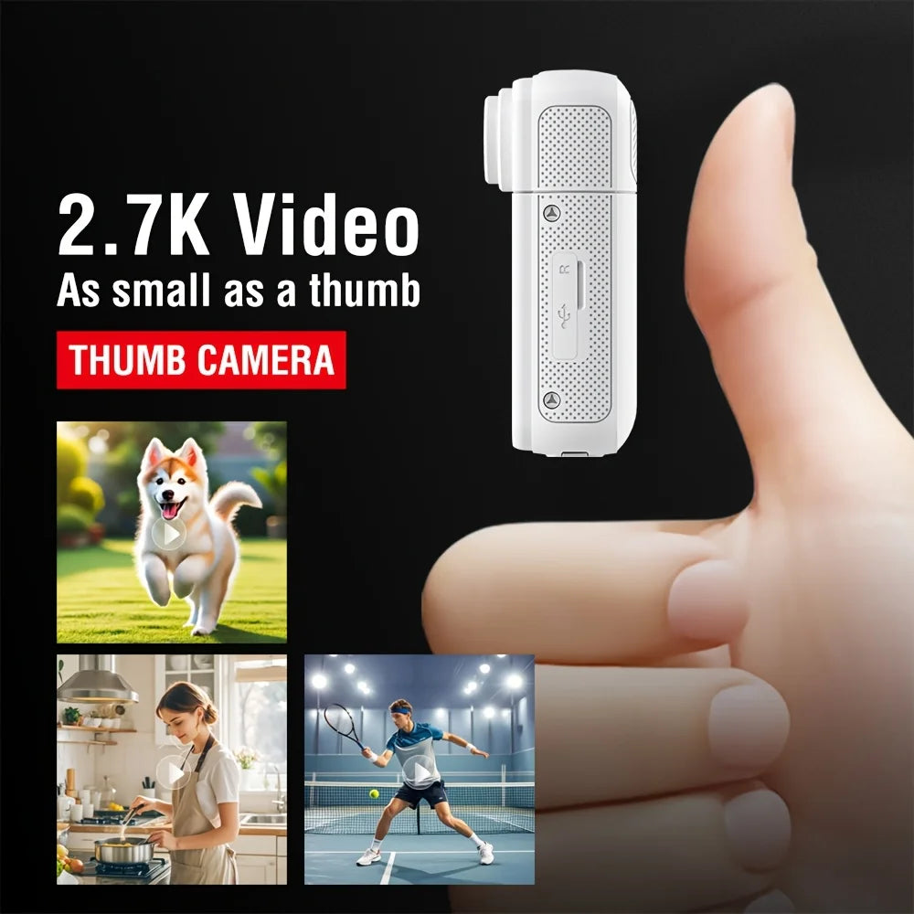 Thumb Action Mini Camera 2.7K Pocket Cameras Sport Body Cam Instant 180°Angle WIFI Recorder megnetic Attraction Bracket Camera