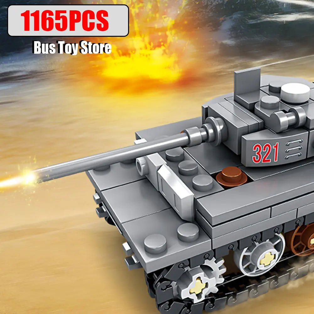 BMPT Terminator Tank KV-2 T-34 Tiger I WW2 Military Classic Model Building Blocks Bricks Boy  Toys for Christmas Gifts