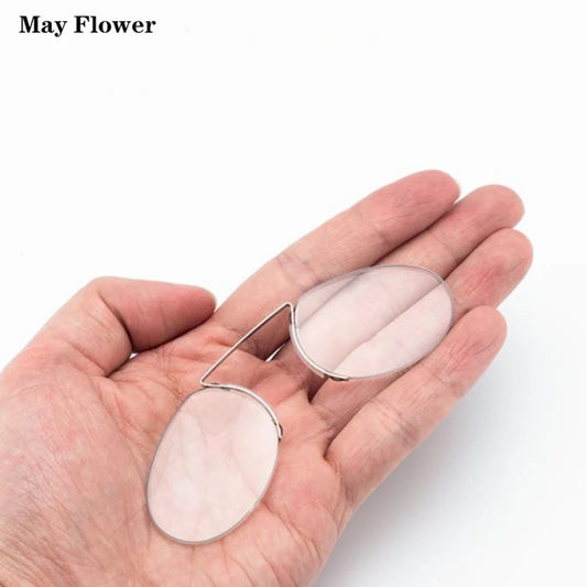 Portable Clip On Nose Reading Glasses with Rimless Design