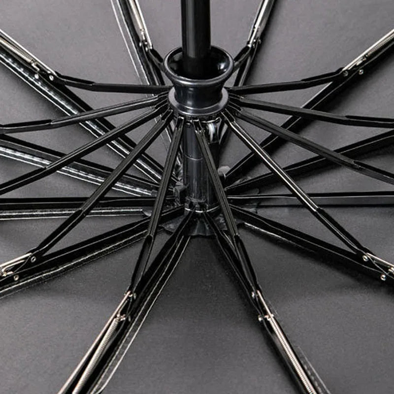 Reinforced 24 Bone Folding Umbrella Strong Wind Resistant Automatic Open Close Sun Rain Protection